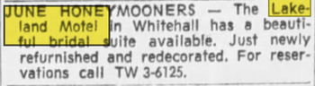 Lakeland Inn (Lakeland Motel, Lake-Land Motel) - Jun 10 1964 Article